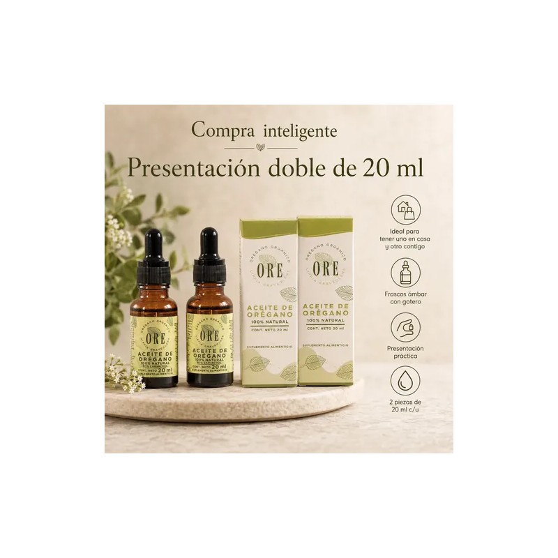 2 Pack Ore Aceite De Orégano 20 Ml Cu