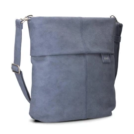 Zwei Mademoiselle.M M12 Women's Shoulder Bag, 7 Litre Crossbody Bag, Shoulder Bag in DIN A4 Size, Key Ring, Secret Compartment, Includes Extra Short, Removable Shoulder Strap, Nubuk-sky