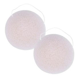 Baluue 2pcs Bamboo Charcoal Konjac Sponges Facial Scrub Exfoliator Makeup Removal Puff Random Color