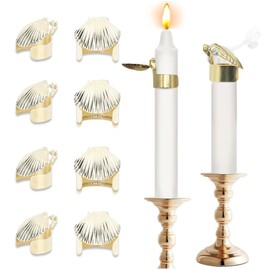 NYSUZHOUJI 4Pcs Candle Snuffer Candle Extinguisher Metal Shell Pattern Automatic Candle Stopper for Candle Extinguishing (Gold)