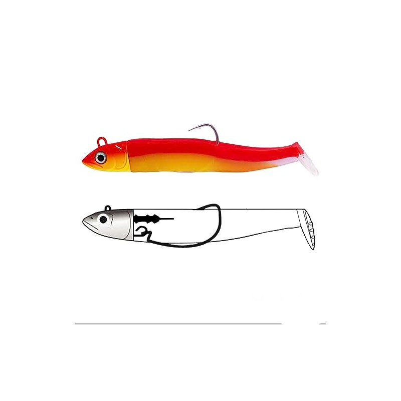 Black minnow lure (7g, Orange Flouro)