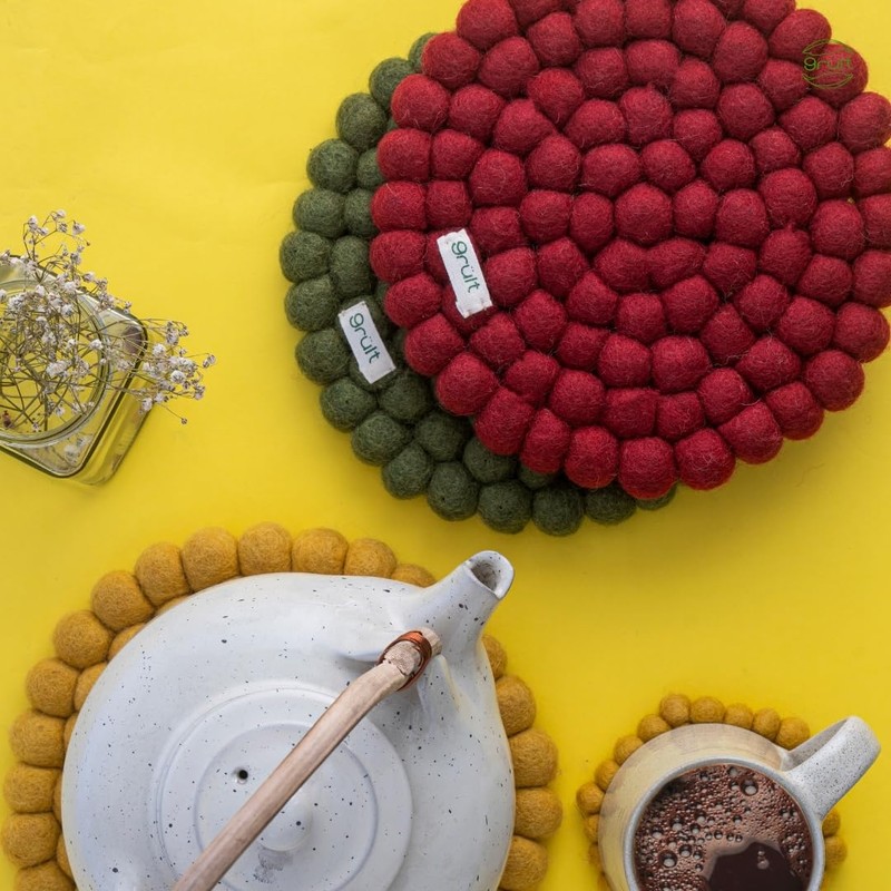 Grült Home Trivet - Felt Trivet for Cups, Pots, Pans