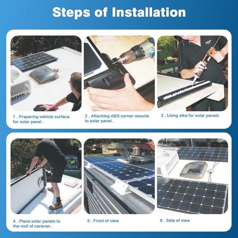 Jadeshay Solar Panel Mounting Brackets, 2Pcs Side Solar Panel Mounting