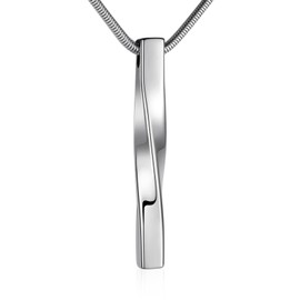 SOITIS Urn Necklaces for Ashes Cremation Jewelry Twist Necklace for Ashes Stainless Steel Urn Pendant for Women Men Jewelry for Ash Memorial Keepsake