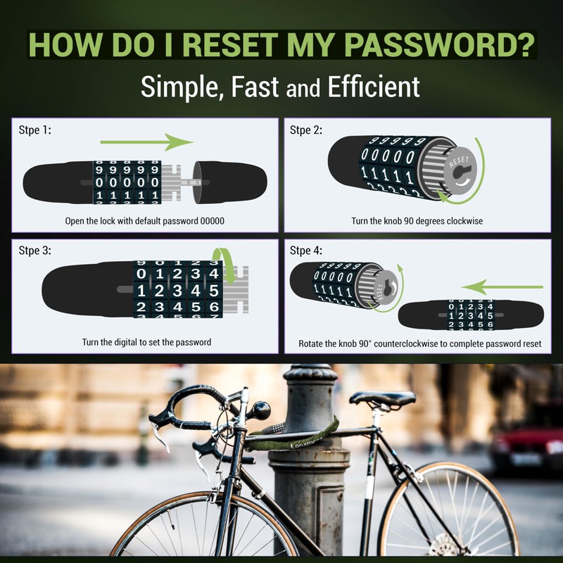 Looxmeer Bike Lock, Olive Green