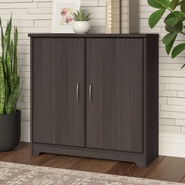 Bush Furniture Cabot Small Storage Cabinet with Doors, Heather Gray