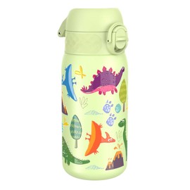 Ion8 Leak-proof children's drinking bottle, stainless steel, dinosaur, 400 ml (13 oz)