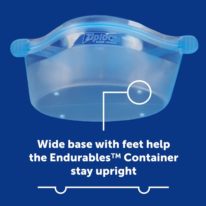 Ziploc Endurables Small Container, 2 Cups, Reusable Silicone Bags and
