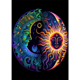 NAIMOER Sun and Moon Diamond Painting Kits for Adults, DIY 5D Diamond Painting Butterfly, Full Drill Diamond Art Kits Perfect for Relaxation and Home Wall Decor 30x40cm