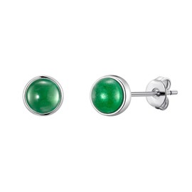 Philip Jones Green Aventurine Stud Earrings