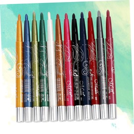 Minkissy 12-Color Automatic Rotation Eyeshadow Pen Set Waterproof Long-Lasting Eye Makeup for Women Colorful Eye Shadow Pencil Smooth Application