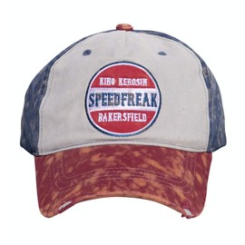 King Kerosin Men's Snapback Cap Flat Brim Cap Embroidery Print Speedfreak, red