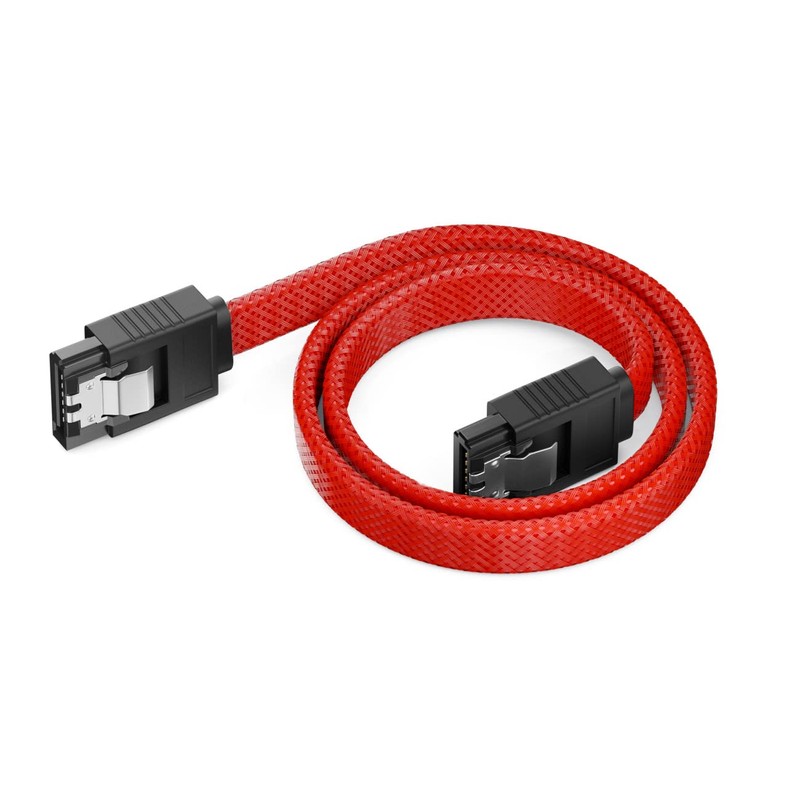 deleyCON 30 cm SATA 3 Cable Nylon 6 Gbit/s Data