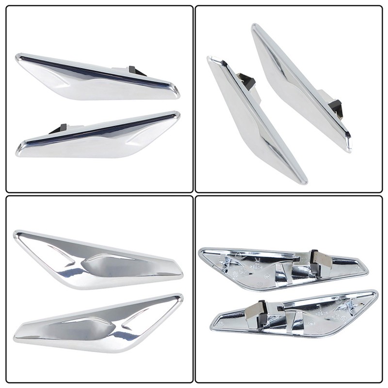 TJHSM 1 Pair Chrome Front Side Moulding Trim Finisher Replacement