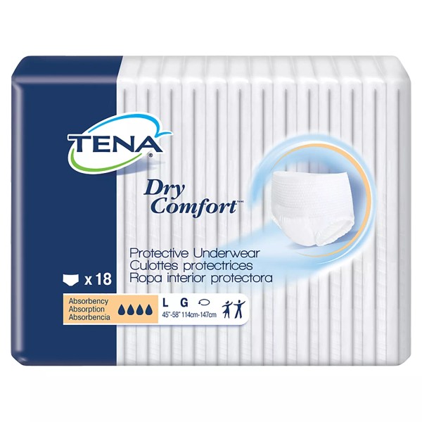 TENA Dry Comfort Protective Underwear, Large, Moderate Absorbency, Pack of