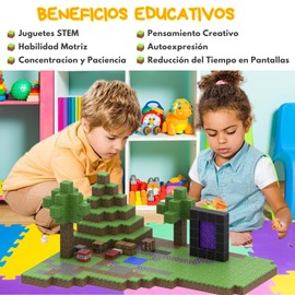 CRAFTIES 128 Piezas Bloques de Construcción Magnéticos Cubos de Colores Variados