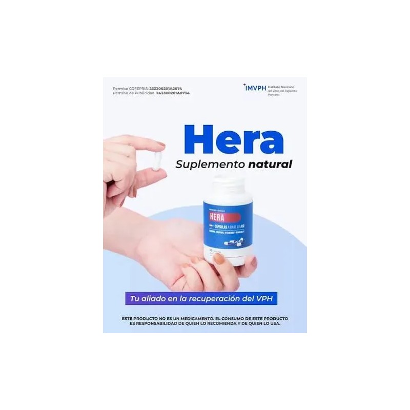 Suplemento Hera 60 Cápsulas De Jengibre Y Ajo
