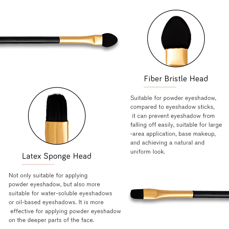 30 Pcs Double Head Eyeshadow Brushes for Women， Dual Sides
