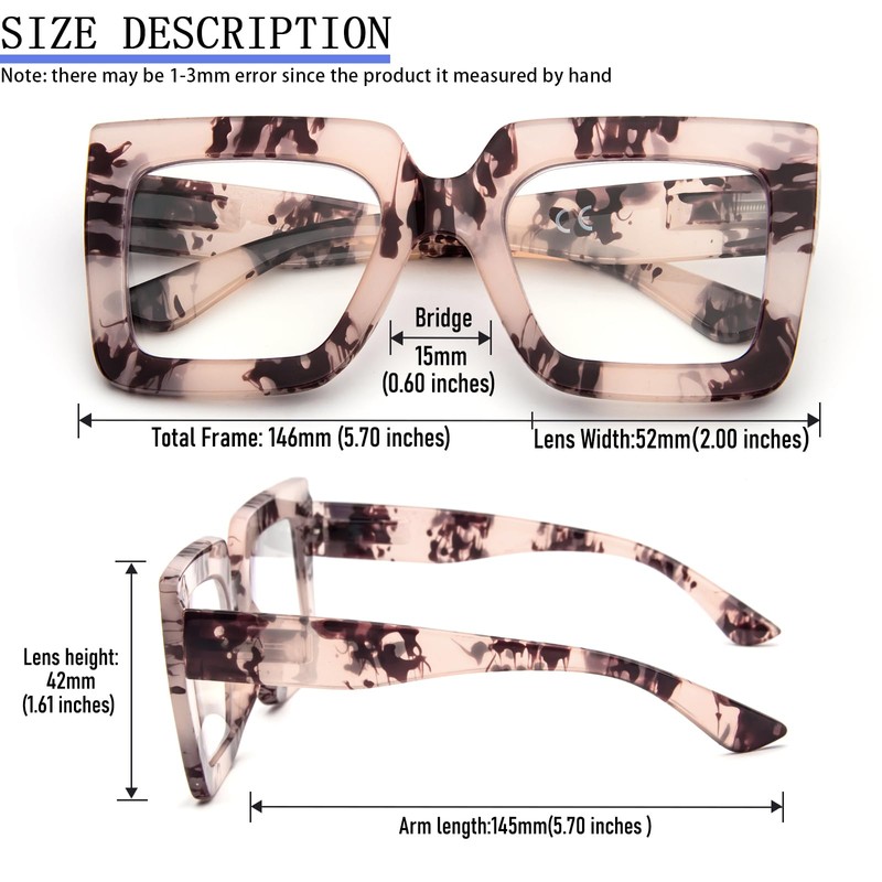 REAVEE 3 Pack Oversized Reading Glasses for Women Large Frame