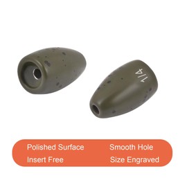 Fishfun 12 pesas de pesca de tungsteno, tamaños grabados para pesca de lubina, 1/8 onzas, calabaza verde