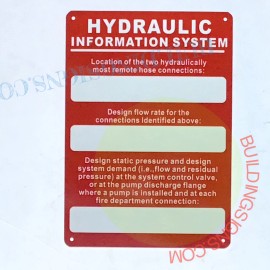 BuildingSigns.com HYDRAULIC INFORMATION SYSTEM SIGN (7x10,Red,Alum