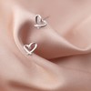 XYWstore Heart Hoop Earrings, 925 Silver, Women's Classic Hollow Design,