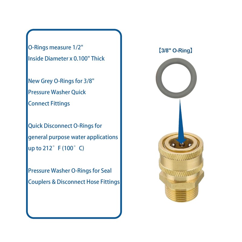 O-Ring for Pressure Washer Seal Kits for 3/8" Quick Coupler,