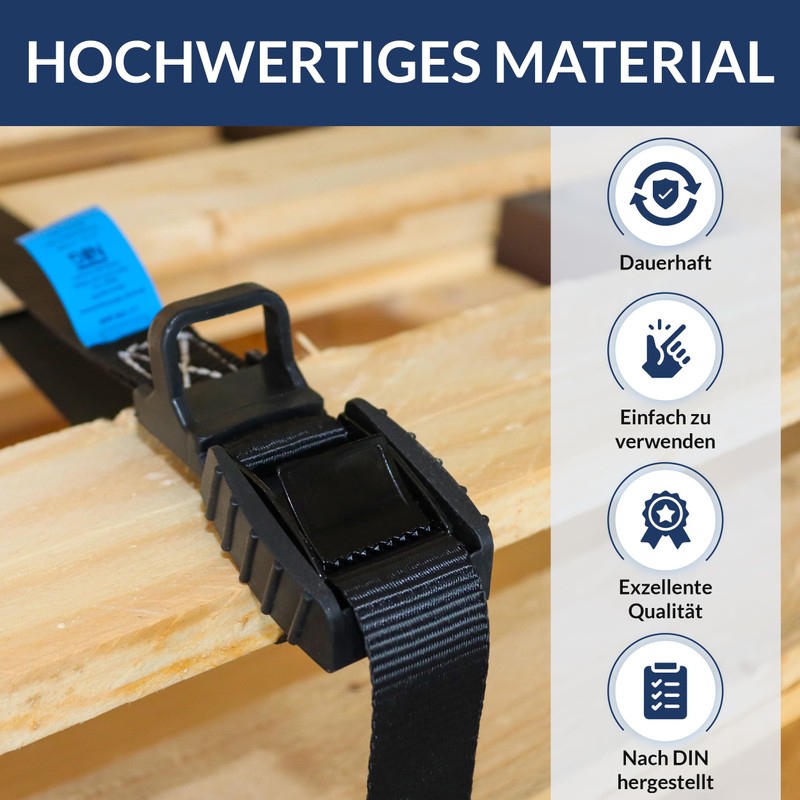Lashing Straps with Clamping Lock and Rubber Protector for Quick
