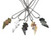 LE SKY 4 Pcs Natural Stone Pendant Necklace Lightning Shape