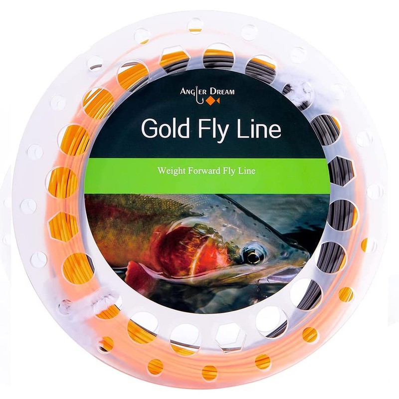 ANGLER DREAM Línea de Pesca con Mosca Gris Naranja de