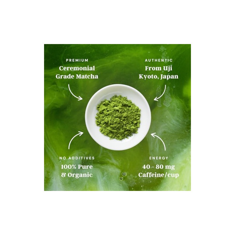 Premium Ceremonial Grade Organic Matcha Green Tea Powder - 30g