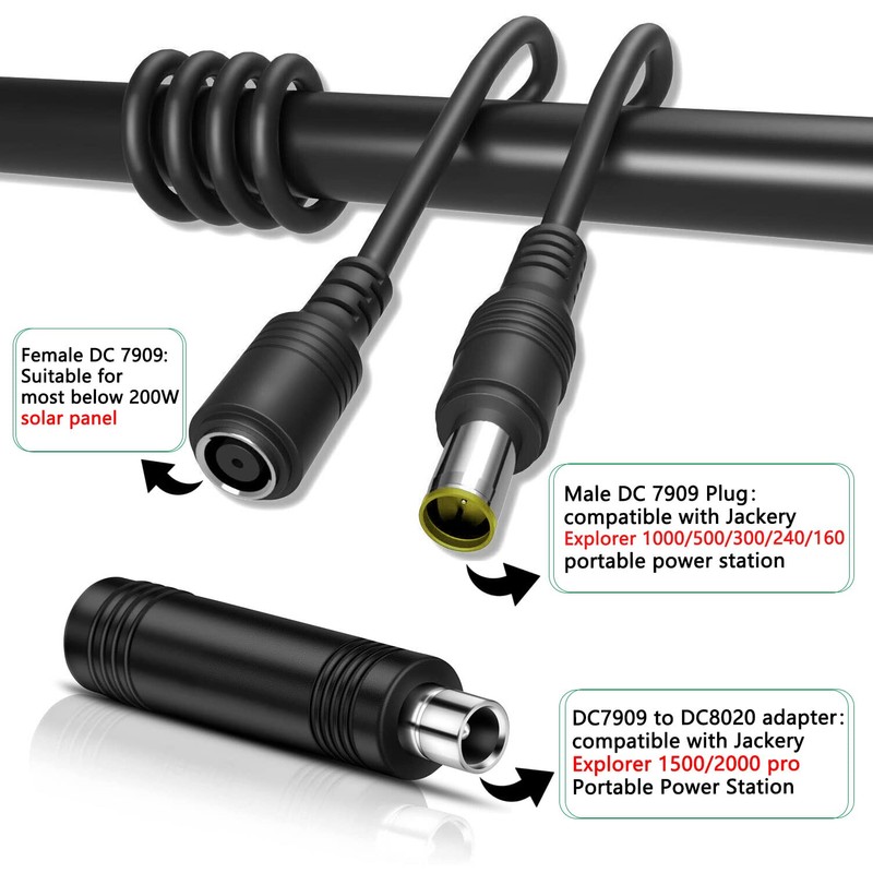 20Ft 14AWG Extension Cable,DC8mm Extension Cable with DC7909 to DC8020