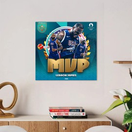 2024 Olympics Basketball Champion Canvas Wall Art, Paris Olympics Painting Canvas Wall Art Prints, Dynamic Sports Wall Decor Featuring Iconic Victory Moments, Wall Art Prints for Home or Office Decor