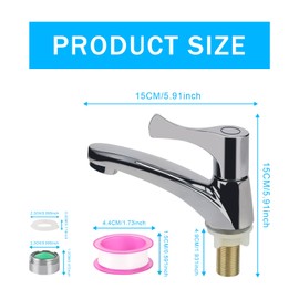 Small Tap Guest Toilet, Stainless Steel Guest Toilet Tap, Cold Water Tap Guest WC, Tap Cold Water, Single Lever Tap Bathroom, Small Tap Cold Water with Filter Mouths for Kitchen, Bar, Bathroom