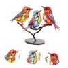Gatuida Decorative Bird Sculpture Creative Metal Bird Figurine with Base