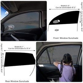 5 Packs Car Window Screens Mosquito Net for Camping Breathable Mesh Baby Auto Window Cover for Privacy Blackout Auto Rear Screens Sunshade Protection from Bugs, UV and Car