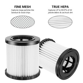 2 PCS DCV5801H Vacuum Hepa Replacement Filter for DeWalt DCV580 (Cordless) DCV581H DCV5801H Wet/Dry Vacuum, Washable and Reusable