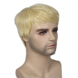 Lydell Short Straight Synthetic Wigs with Bangs for Men Blonde