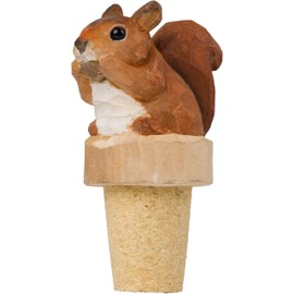WG4990 Squirrel Bottle Stopper - Decorative Hand Carved Bottle Stopper
