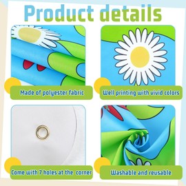 Hahafelt Mysterious Car Photo Prop Funny Mystery Bus Prop Hippie Bus Photo Prop Daisy car Photoprop Banner Mystery Party Van Prop Fabric Selfie Frame Birthday Party Supplies 59 x 48.6inch