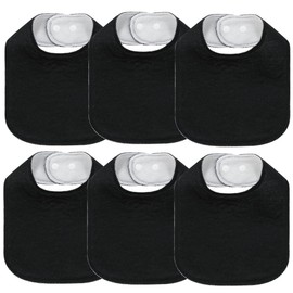 lazyrhino 8 Pack Baby Bibs Unisex Adjustable Drooling Bibs with Snaps Ultra Soft Absorbent Teething Bibs for Boys and Girls (black-6pack)