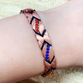 SCVIYRUN - Magnetic Copper Bracelets for Women - 99.99% Pure Copper Effective Magnetic Bracelets and easy 2 links for Mother (multicolor)