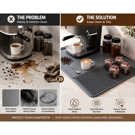 Silicone Heat Resistant Coffee Mat Tray for Kitchen and Vegetables - Non-Slip Protector