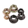 CONPHERON 40pcs Carbon Steel Hex Flange Nuts Black Flange Nuts