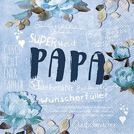 20 Napkins Papa Wish Fulfiller | Sayings | Father's Day | Birthday | Table Decoration | Decoupage | Decoupage | Decoupage | Decoupage | Decoupage