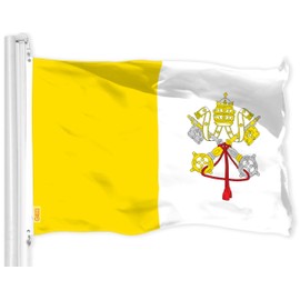 G128 Combo Pack: American USA Flag 4x6 Ft & Vatican City Flag 4x6 Ft | Both LiteWeave Pro Series Printed 150D Polyester, Brass Grommets