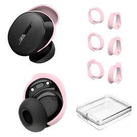 [3 Pairs] Ear Tips Covers for Bose New QuietComfort Earbuds (2024), Silicone Sport Ear Hook Cover Accessories for Bose New QC Earbuds, Anti-Slip Replacement Eartip Fit Kit (S,M,L) (Pink)
