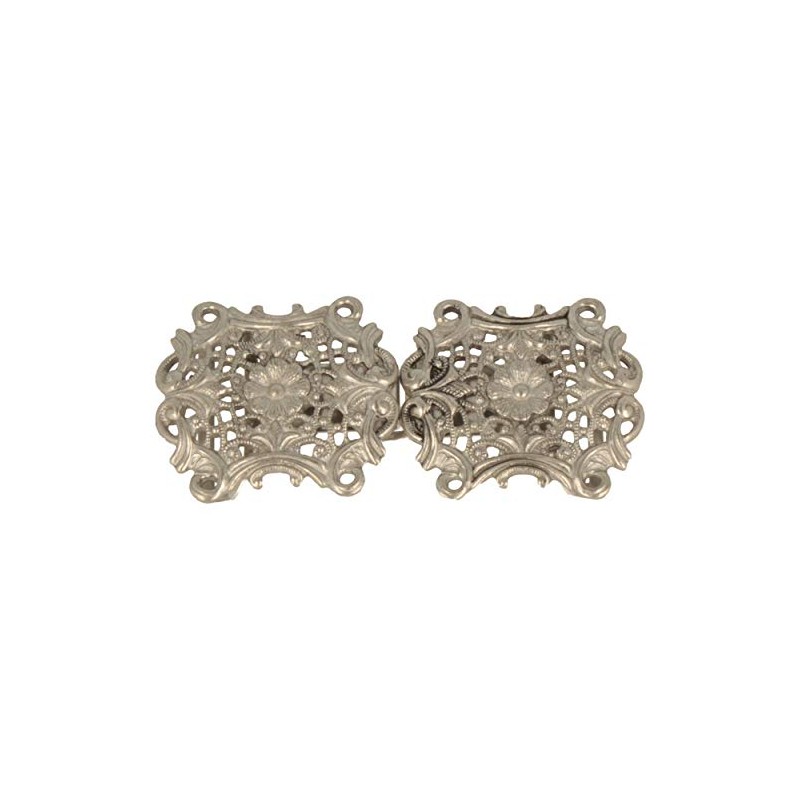 Breiter Dirndl Buckle Clasp, Traditional Apron Clasp, Metal with Flower,
