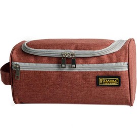 Large Capacity Men Travel Toiletry Kit Wash Bag Waterproof Cosmetic Bags Holder with Hanging Hook, Durable Polyester, 23.5x12x12cm