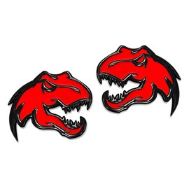 Zhizhong A Pair Dinosaur Emblem Fits for Dodge RAM TRX 1500 2500 3500 Charger Challenger ~Stick it Anywhere (Red)